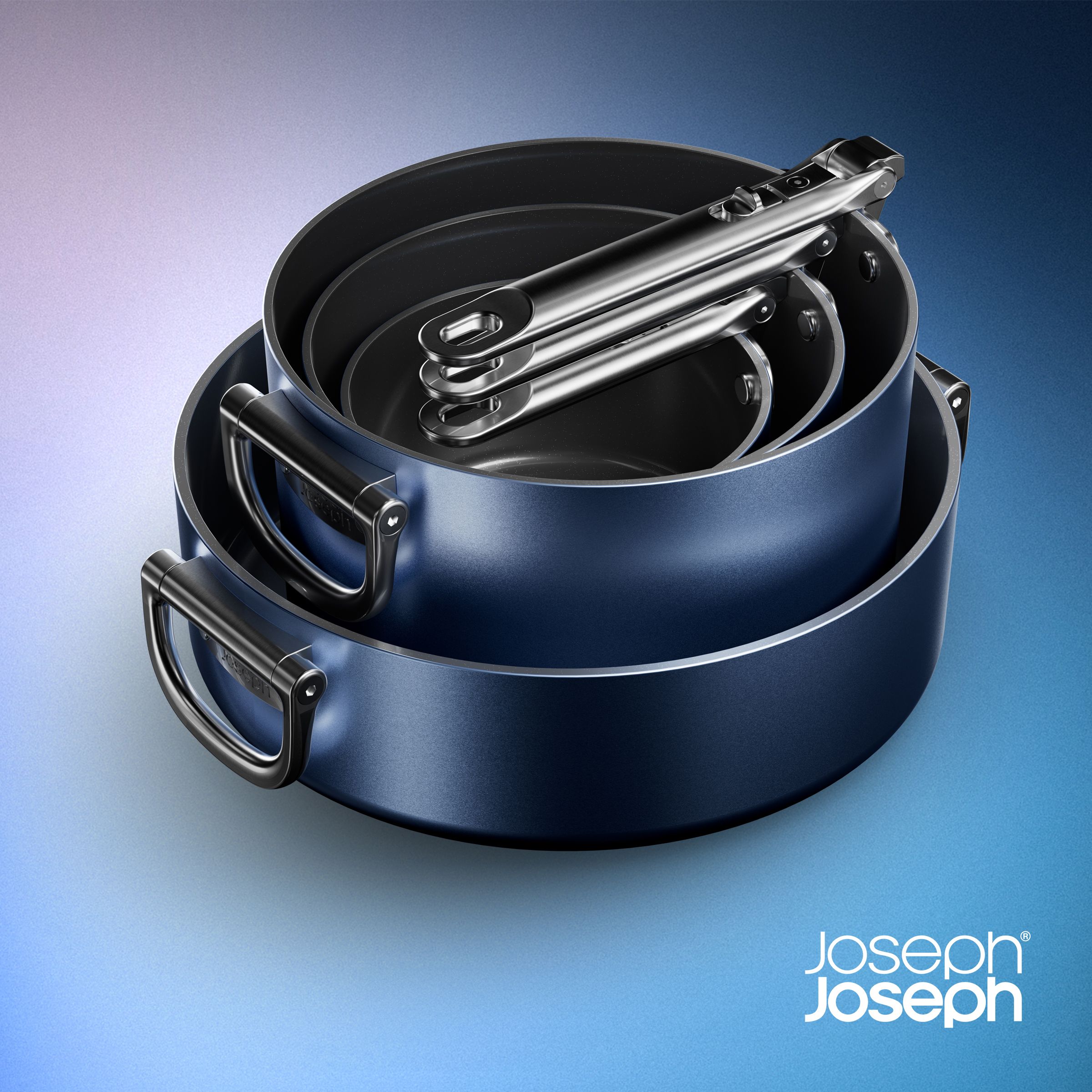 joseph joseph products on a glittery background - Space cookware has landed