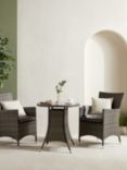 John Lewis Alora 2-Seater Garden Bistro Table & Chairs Set, Brown/Grey