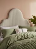 John Lewis Silhouette Full Depth Ticking Stripe Upholstered Headboard, Double