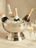 John Lewis Large Hammered Stainless Steel Wine/Champagne Bucket, Silver
