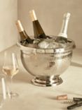 John Lewis Hammered Stainless Steel Champagne/Wine Bucket with Lid, Silver