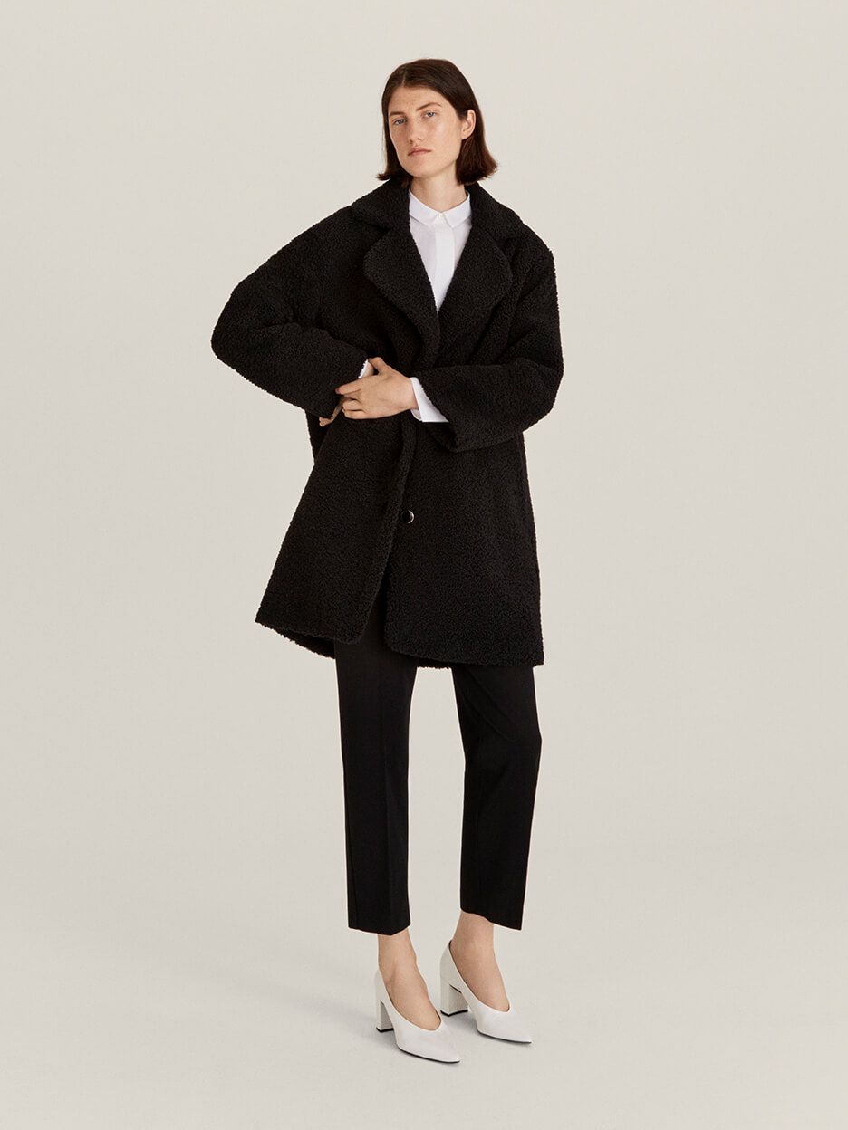 John Lewis & Partners black winter coat