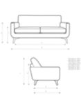 John Lewis Barbican Medium 2 Seater Sofa, Light Leg