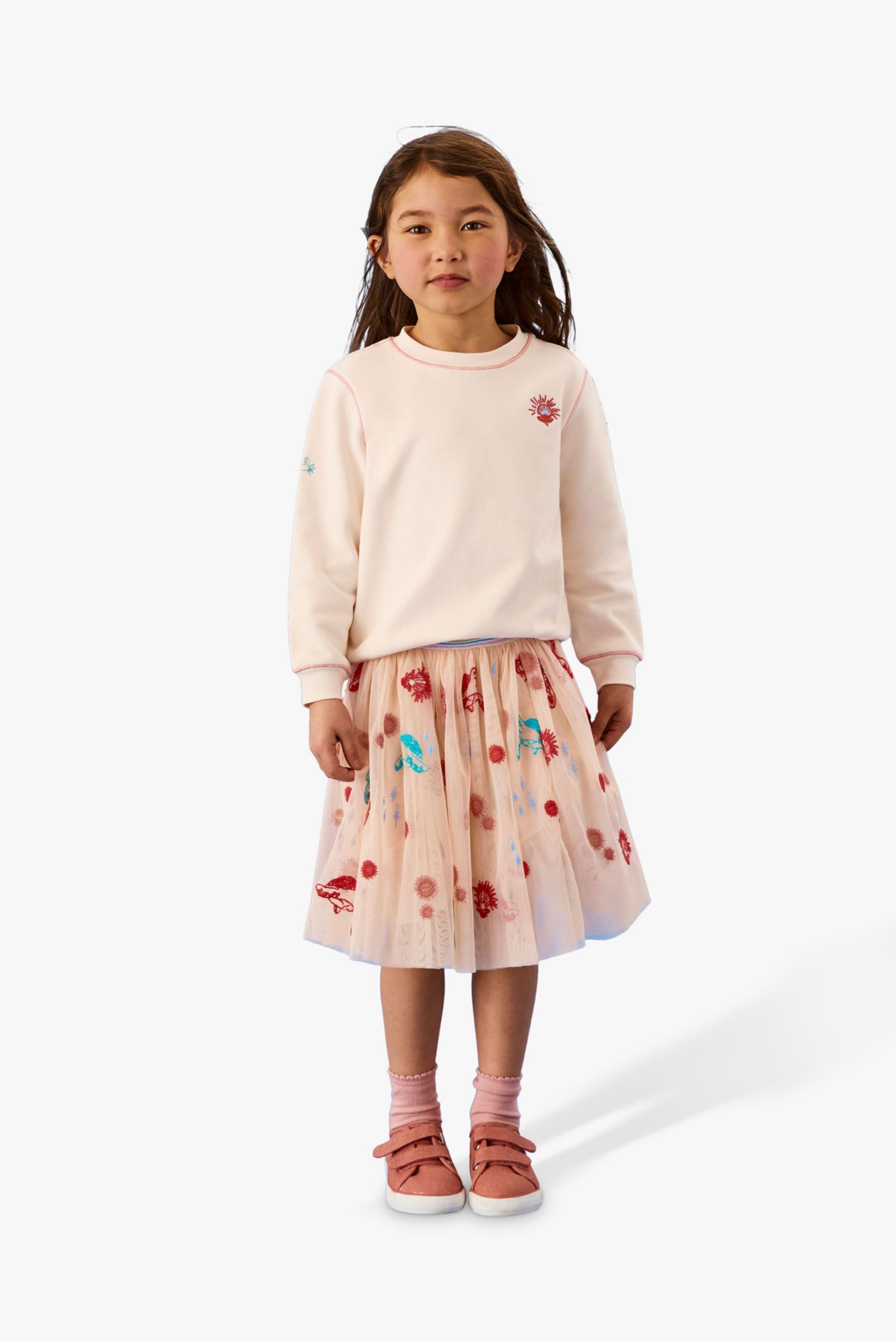 White Stuff Kids' Emily Embroidered Tulle Skirt