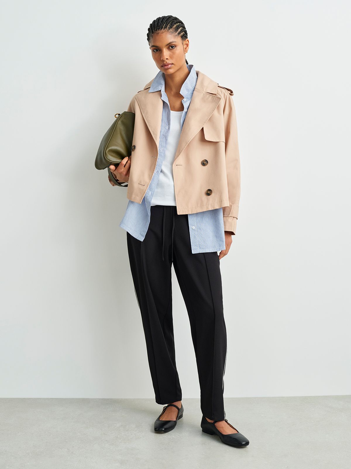 John Lewis ANYDAY Cropped Trench Coat, Stone £65