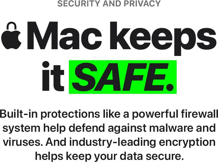 macbook 2023 security text - Built-in protections like a powerful firewall system help defend against malware and viruses. And industry-leading encryption helps keep your data secure