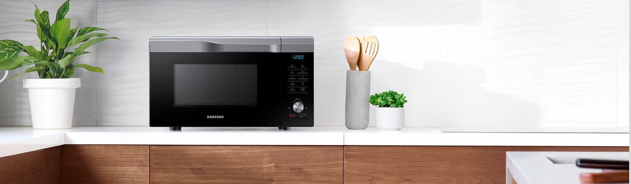 microwave oven in a kitchen