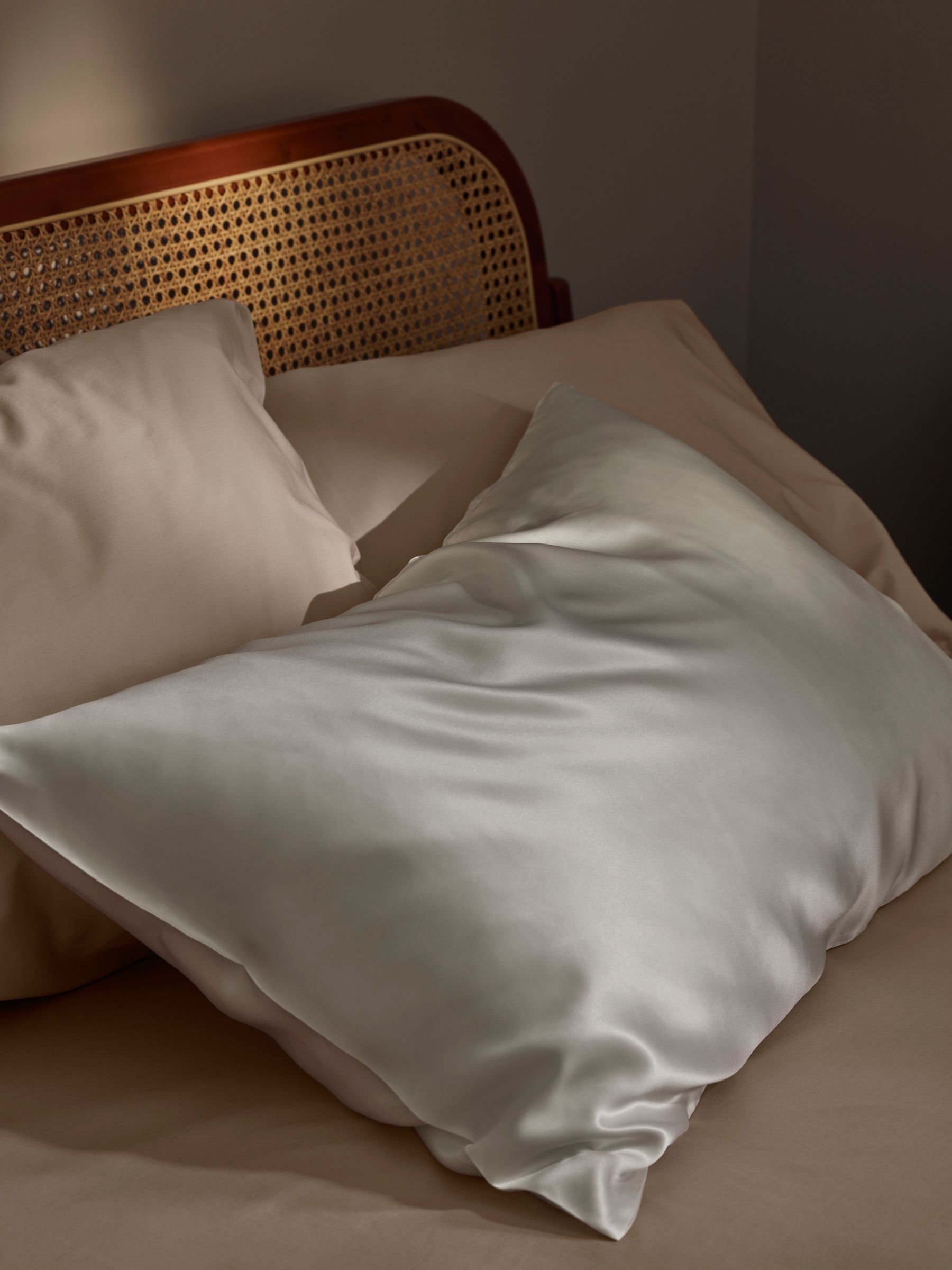 John Lewis The Ultimate Collection Silk Standard Pillowcase, White