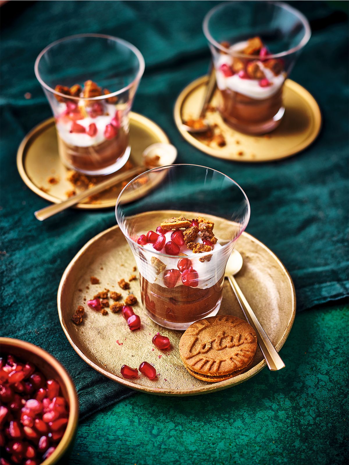 Chocolate & brandy mousse with Lotus biscuit crumbs