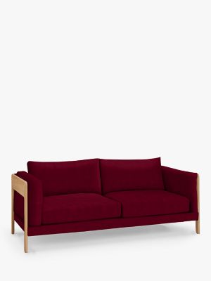 Nest Range, John Lewis Smooth Velvet Plain Fabric, Deep Red, Price Band B