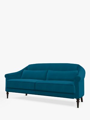 Fireside Range, John Lewis Smooth Velvet Plain Fabric, Petrol Blue, Price Band B