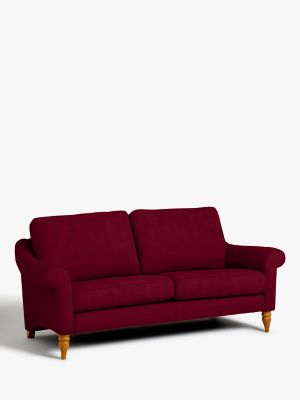 Camber Range, John Lewis Smooth Velvet Plain Fabric, Deep Red, Price Band B