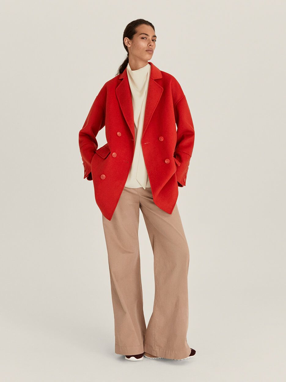 John Lewis & Partners red winter coat