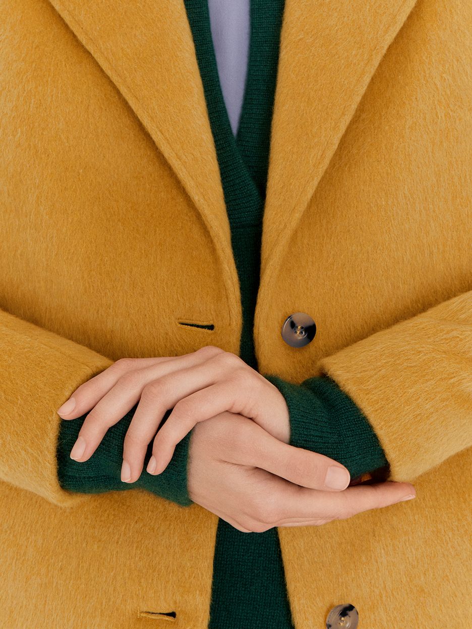 John Lewis & Partners amber gold single breasted coat