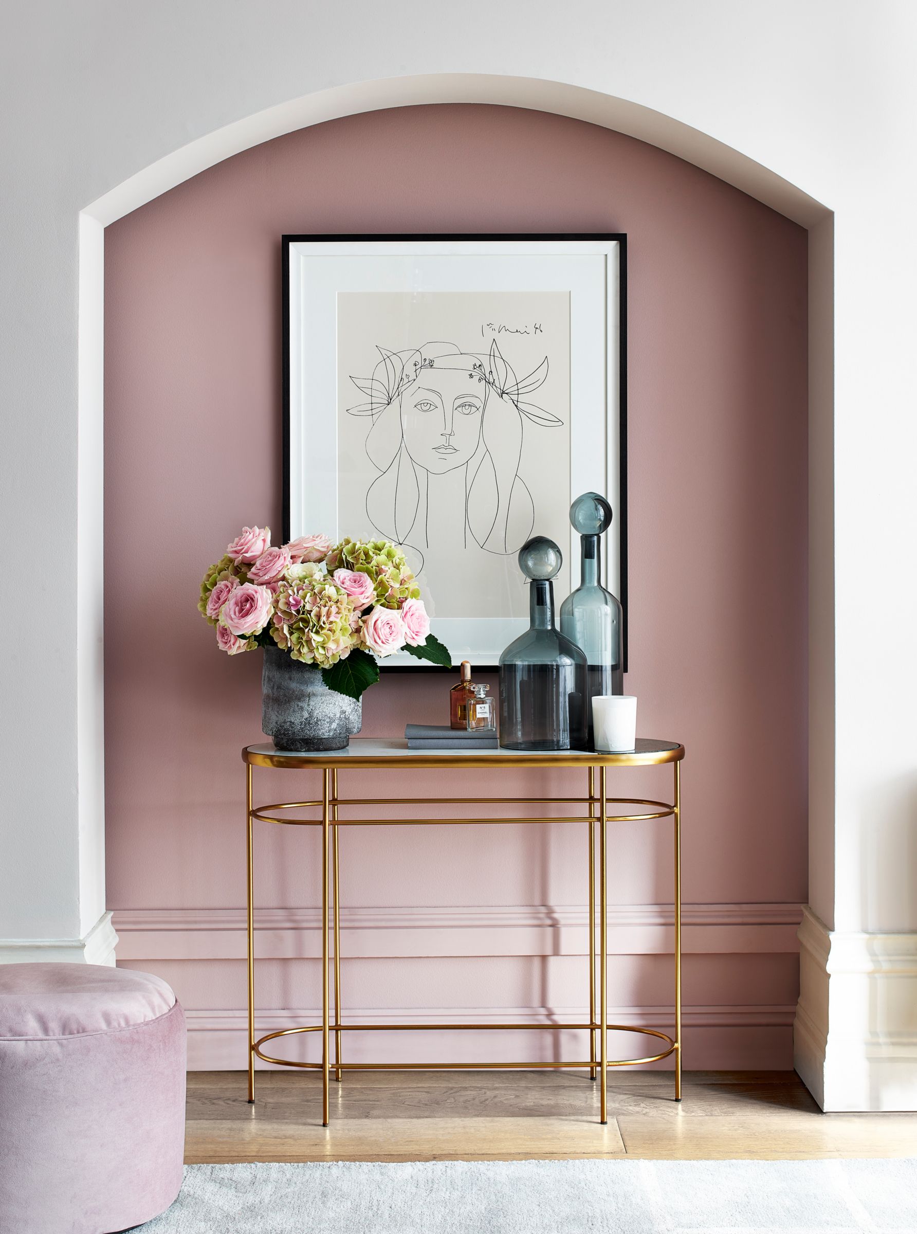Pink feature wall 