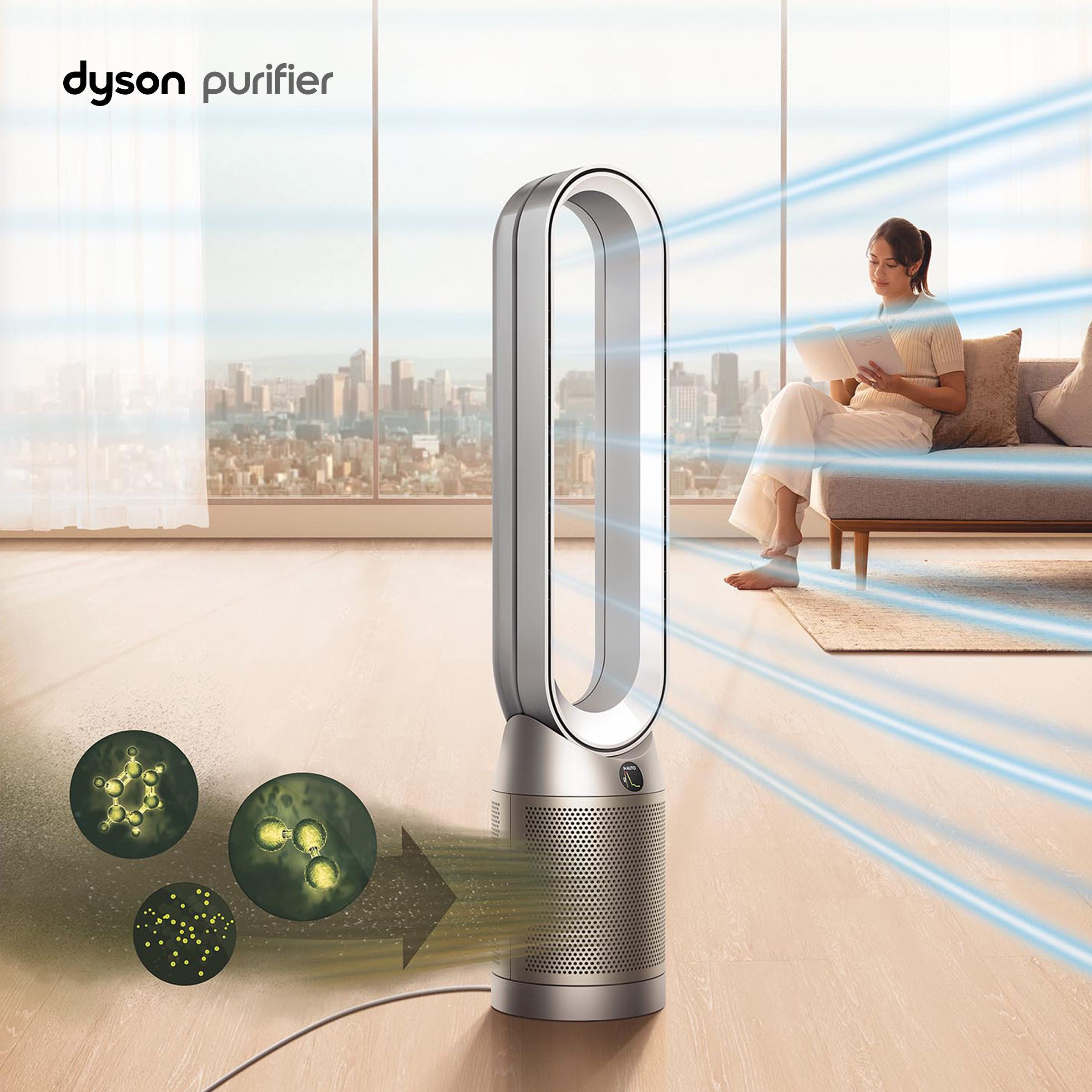 Enjoy purified air that cools you this summer. Dyson Purifiers capture pollution that can increase in the summer heat, whilst cooling you too