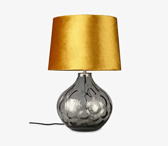 John Lewis & Partners Vivienne Smoked Glass Table Lamp, Grey
