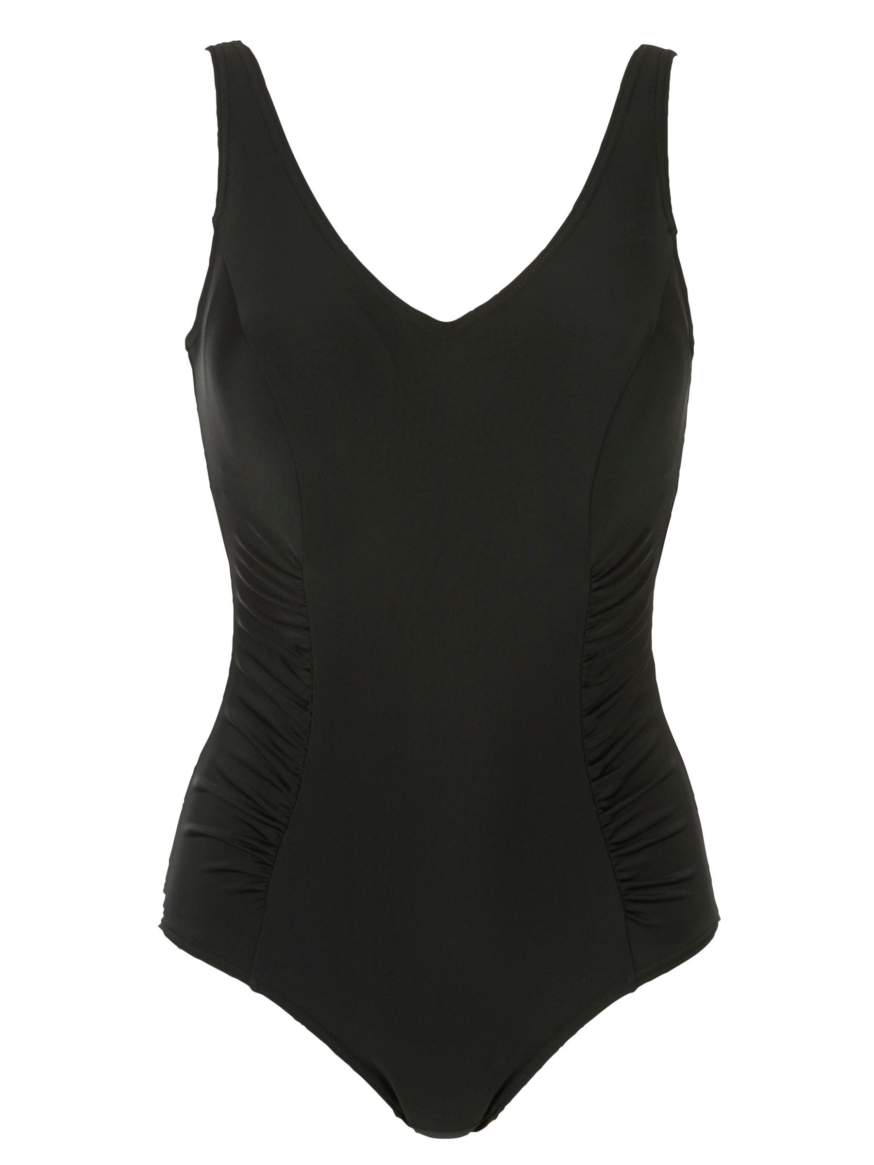 John Lewis & Partners Control Side Ruched Swimsuit | Black at John ...
