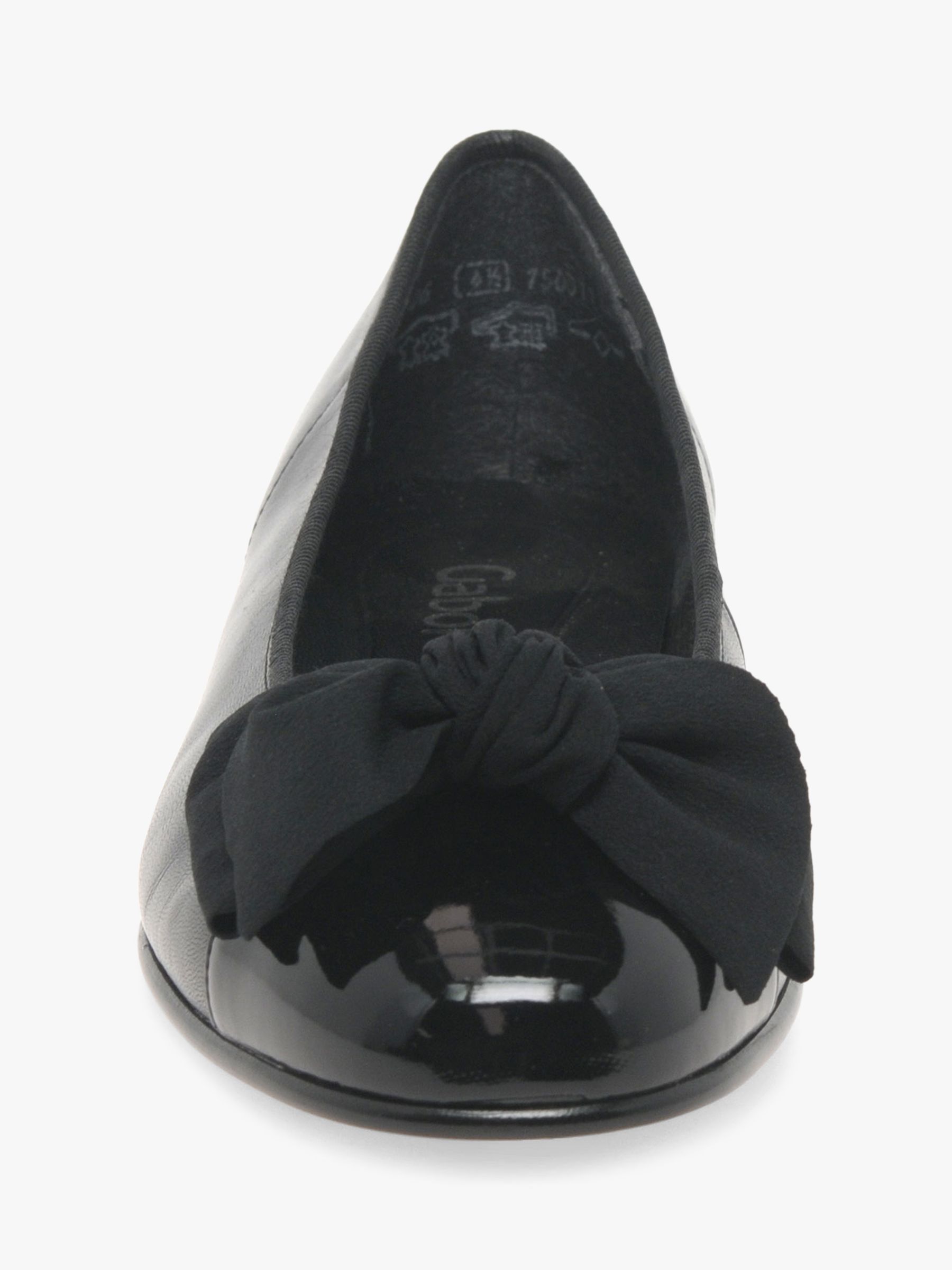 Buy Gabor Amy Patent Leather Ballet Pumps, Black Online at johnlewis.com