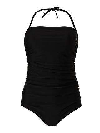 John Lewis & Partners Control Bandeau Swimsuit, Black