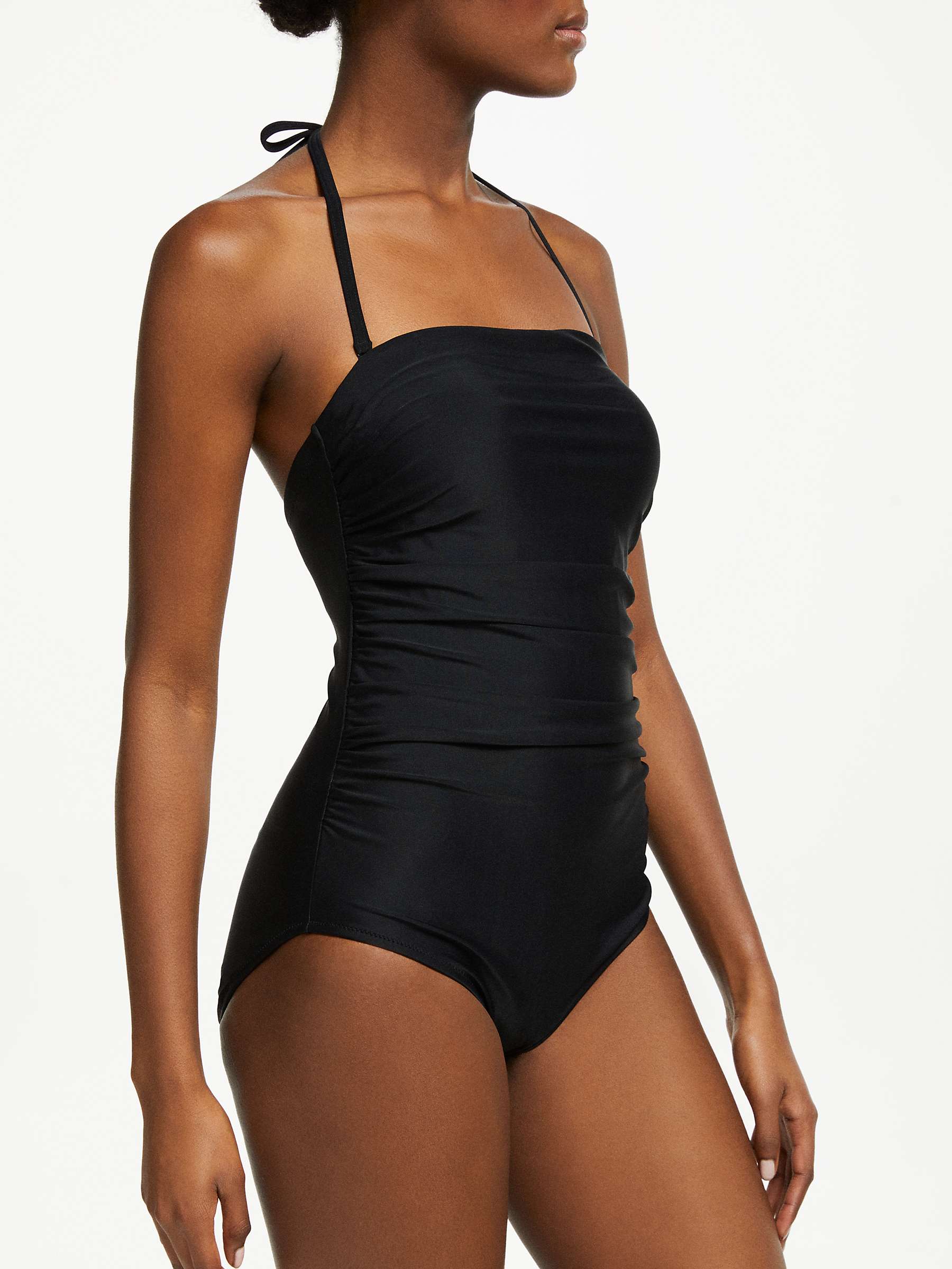 Buy John Lewis & Partners Control Bandeau Swimsuit, Black Online at johnlewis.com