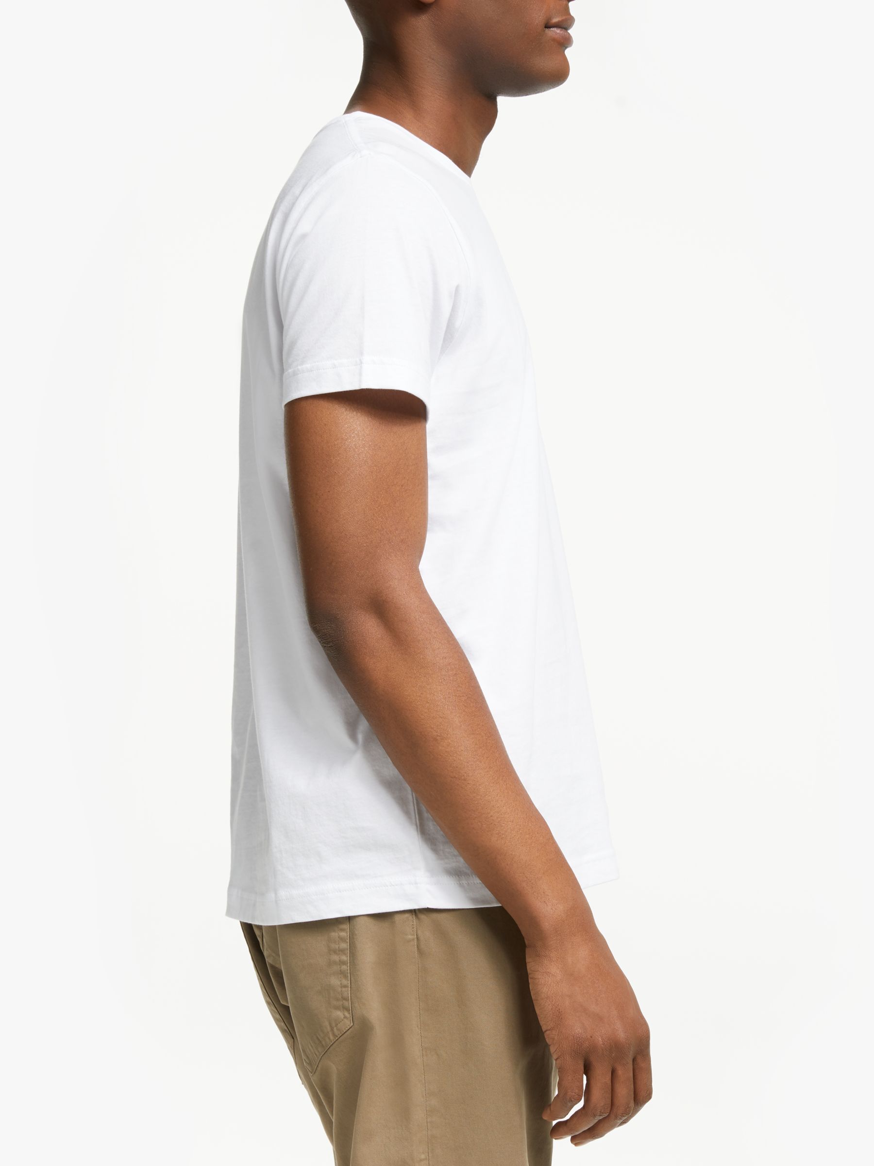 GANT Cotton Crew Neck T-Shirt, White at John Lewis & Partners