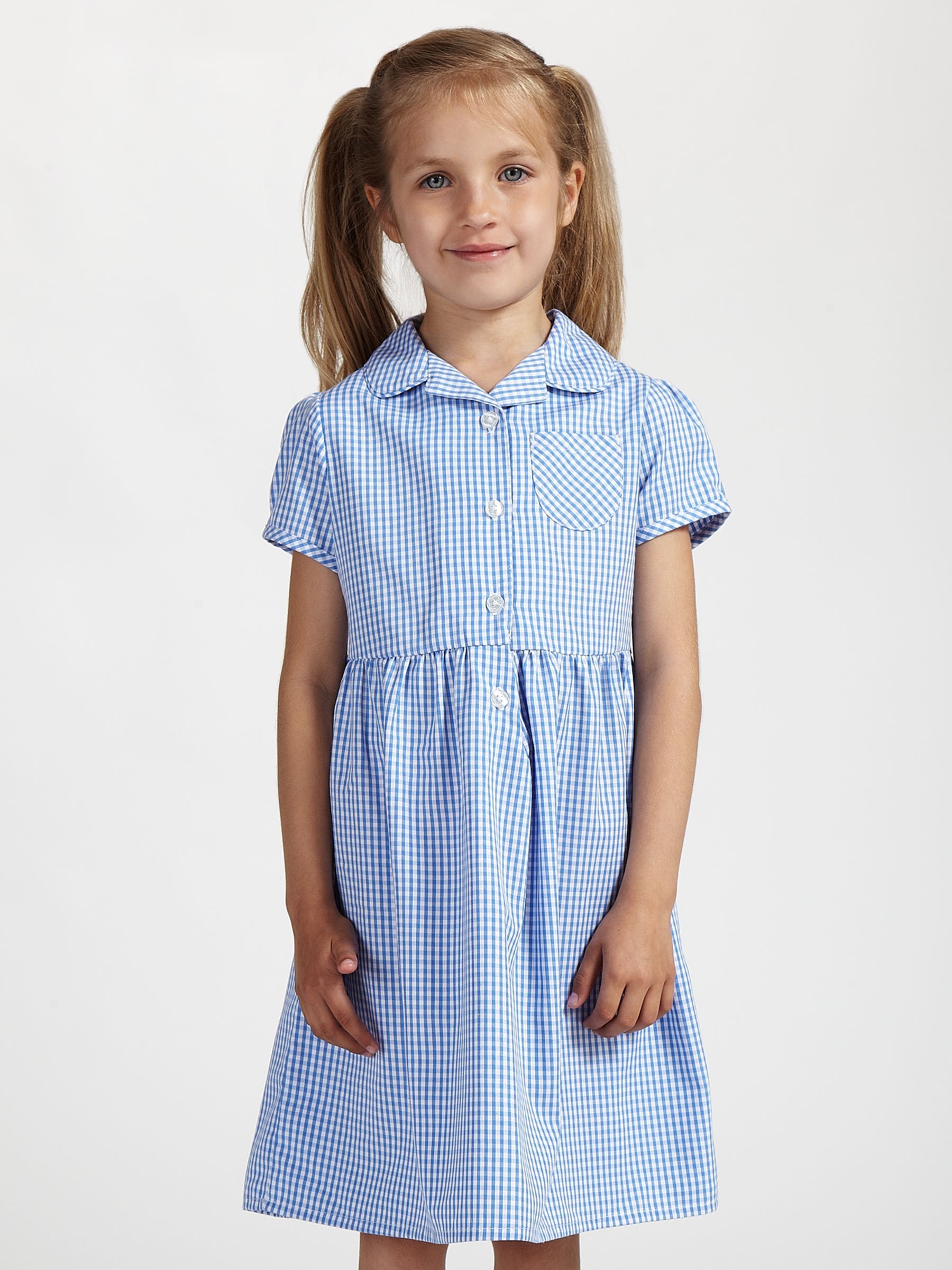 pale blue gingham school dress