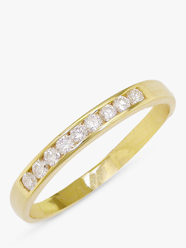 E.W Adams 18ct Gold 0.18ct Diamond Half Eternity Ring, Yellow Gold