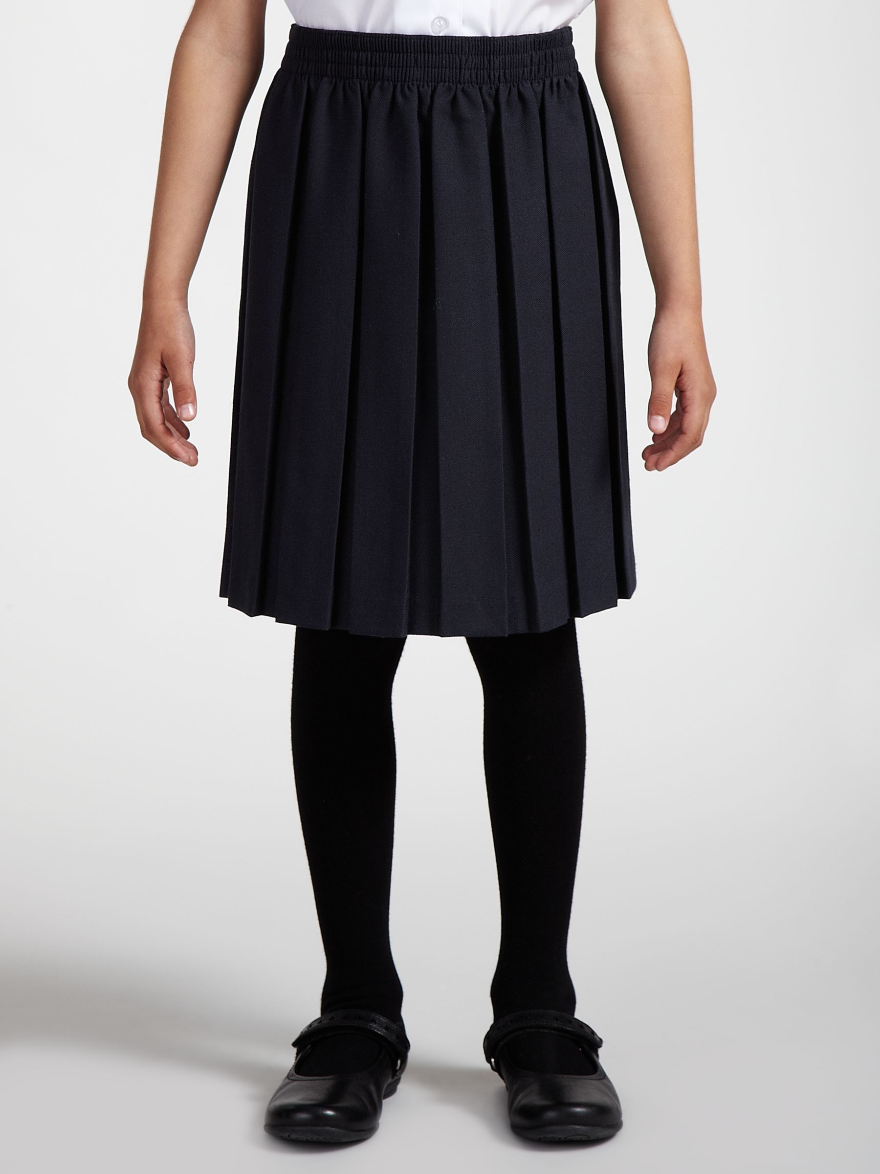 John Lewis Girls' Pleated School Skirt, Navy at John Lewis
