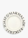 Emma Bridgewater Black Toast Marmalade Side Plate, 21.5cm, Black/White