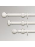 John Lewis & Partners Scratched White Wood Curtain Poles, Dia.35mm 