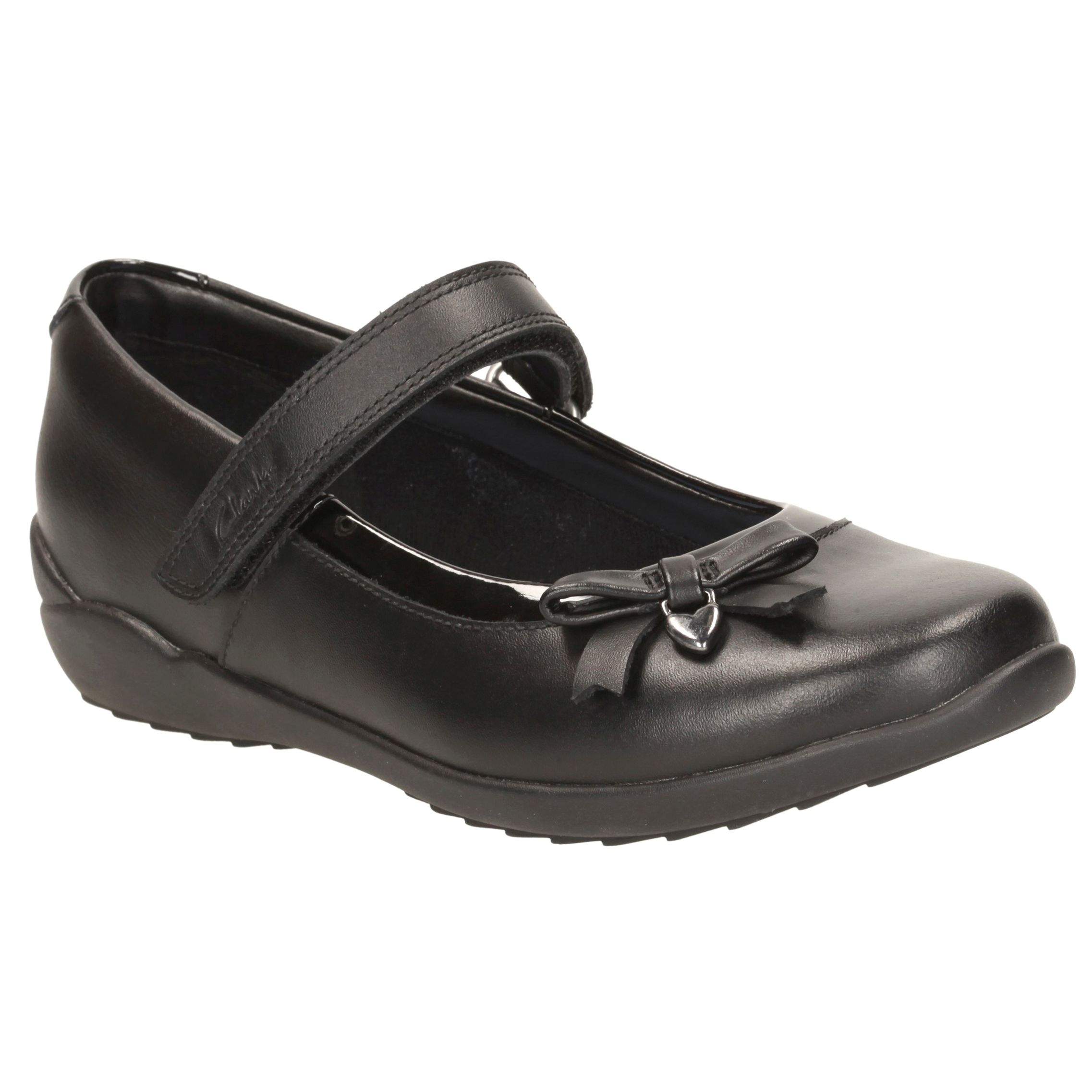 Clarks Children's Gloform Ting Fever School Shoes, Black at John Lewis ...