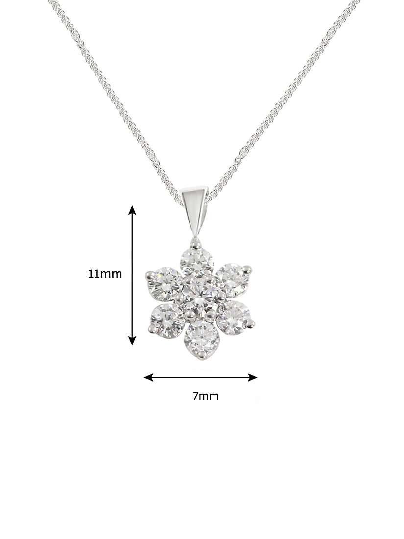 Buy E.W Adams 18ct White Gold Diamond Star Cluster Pendant, White Gold Online at johnlewis.com