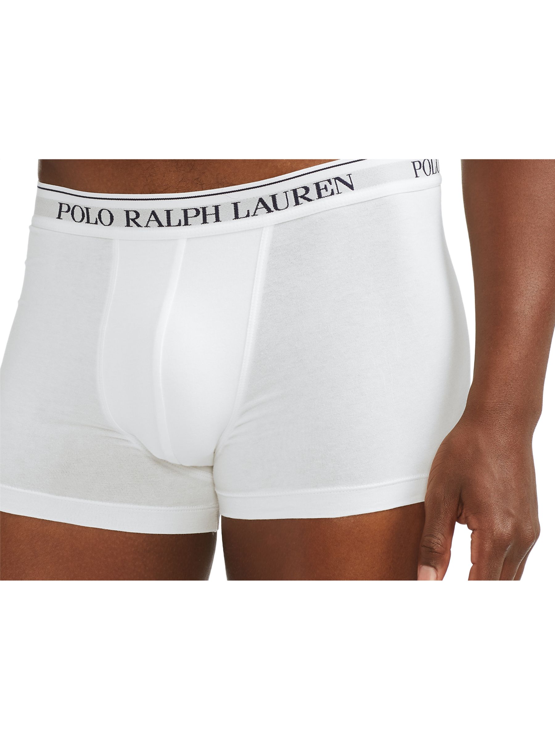 Polo Ralph Lauren Cotton Trunks, Pack of 3, White at John Lewis & Partners