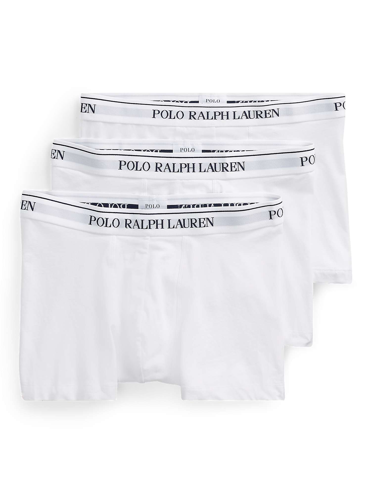 Polo Ralph Lauren Cotton Trunks, Pack of 3, White at John Lewis & Partners