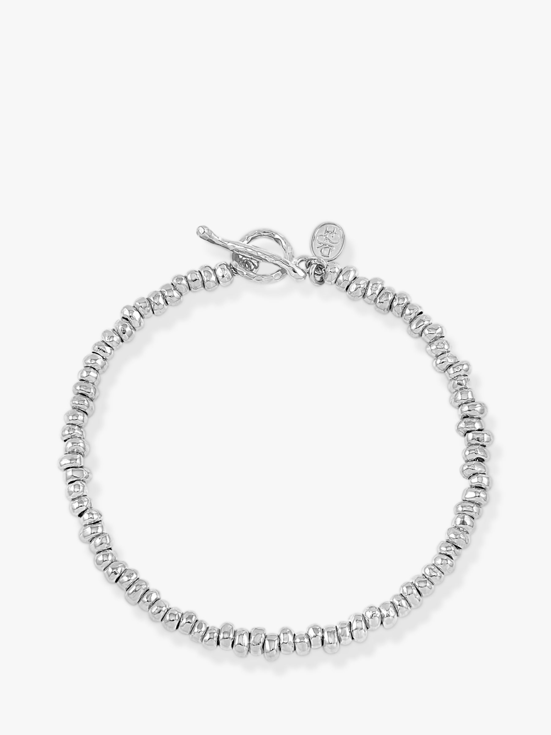Dower & Hall Sterling Silver Nomad Nugget Bead Bracelet, Silver at John ...