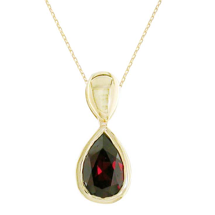 Buy E.W Adams 9ct Gold Garnet Pendant Necklace Online at johnlewis.com