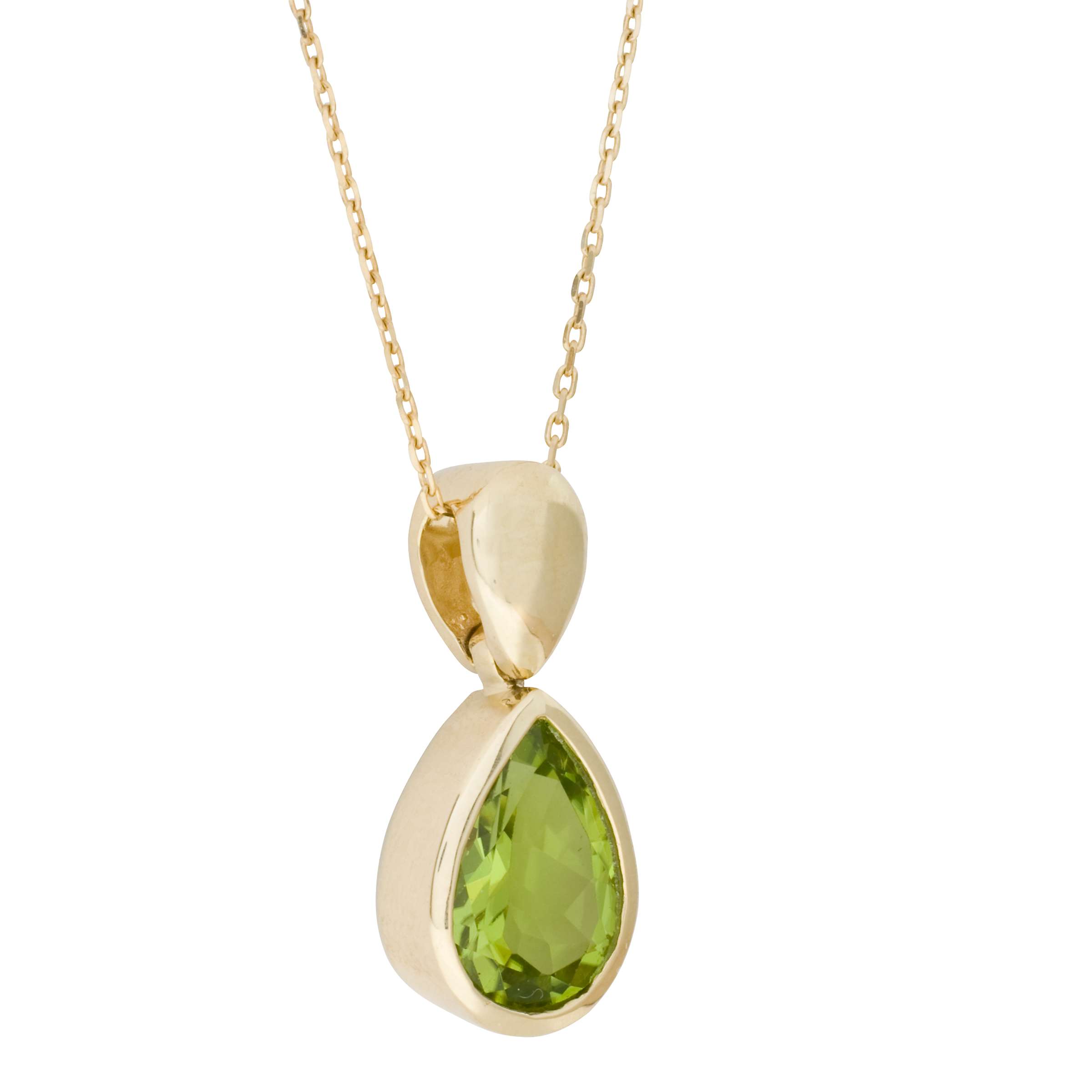 Buy E.W Adams 9ct Yellow Gold and Peridot Drop Pendant Necklace, Gold/Green Online at johnlewis.com