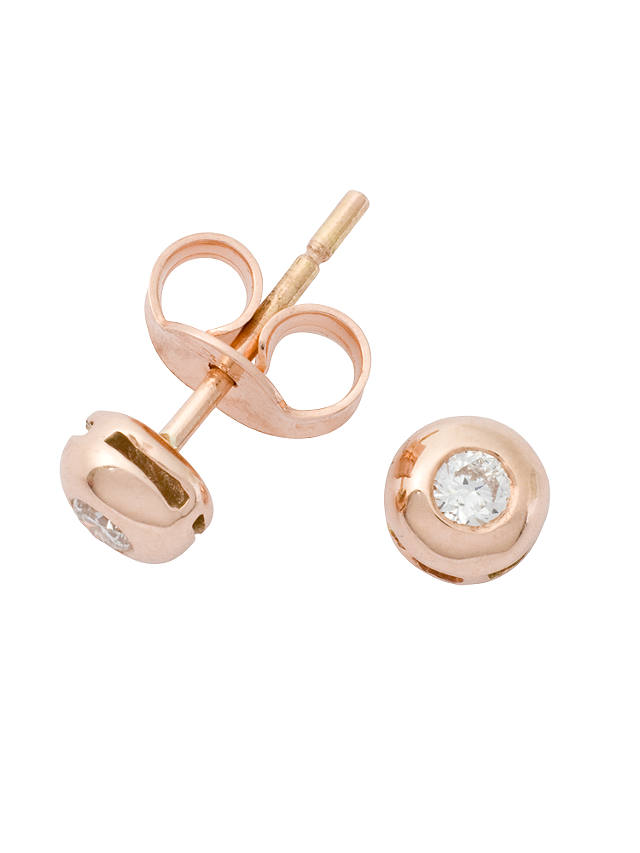 London Road Rose Gold Diamond Stud Earrings