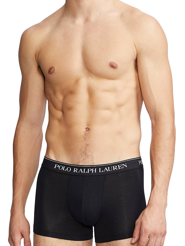 Polo Ralph Lauren Cotton Trunks, Pack of 3, Black