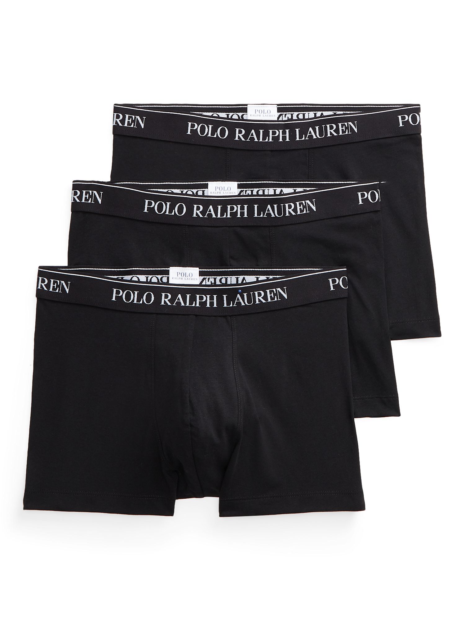 Polo Ralph Lauren Cotton Trunks, Pack of 3, Black, S