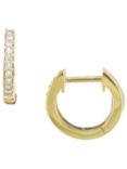 London Road 9ct Gold Diamond Hoop Earrings, Gold