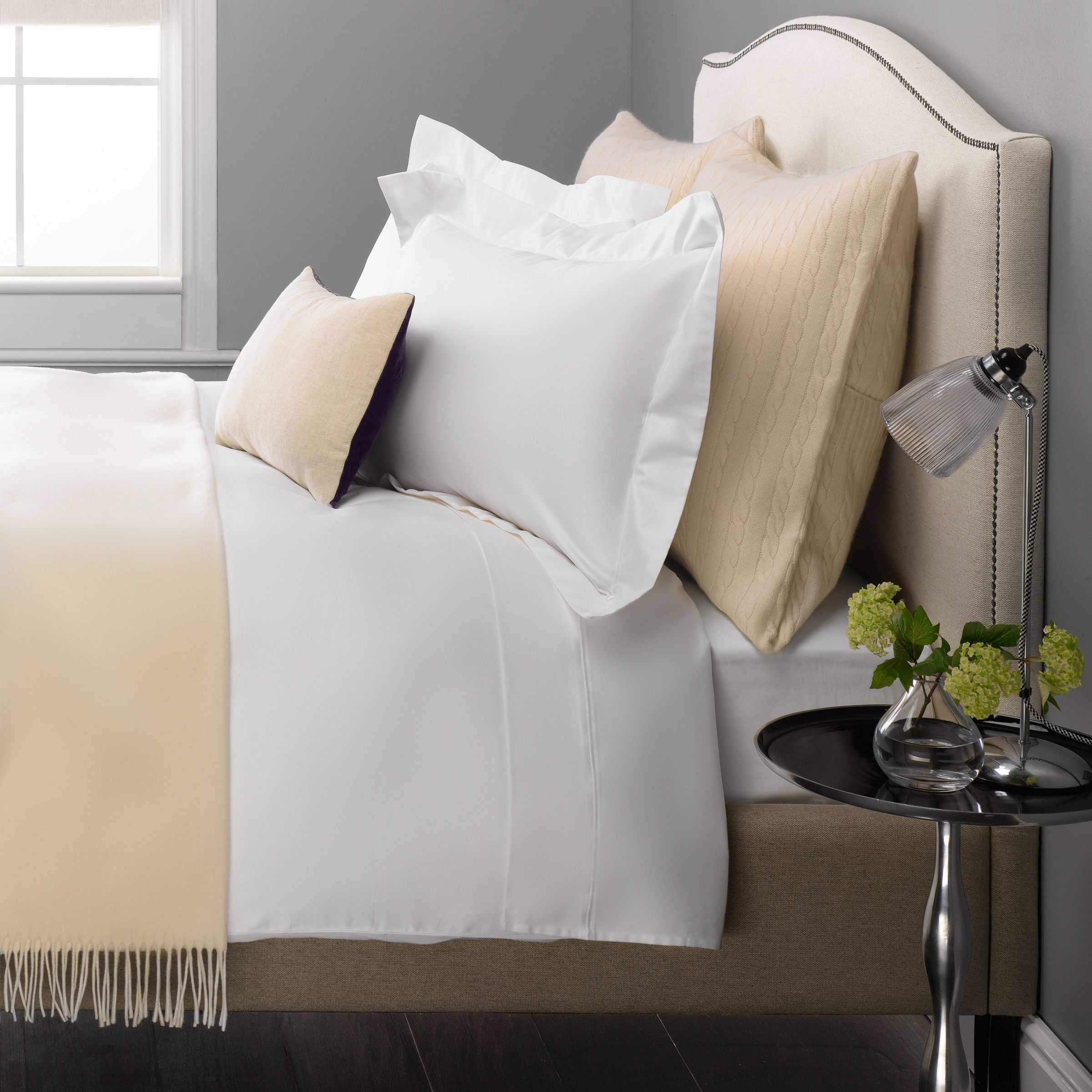 John Lewis & Partners Exquisite Genuisa Cotton Bedding, White
