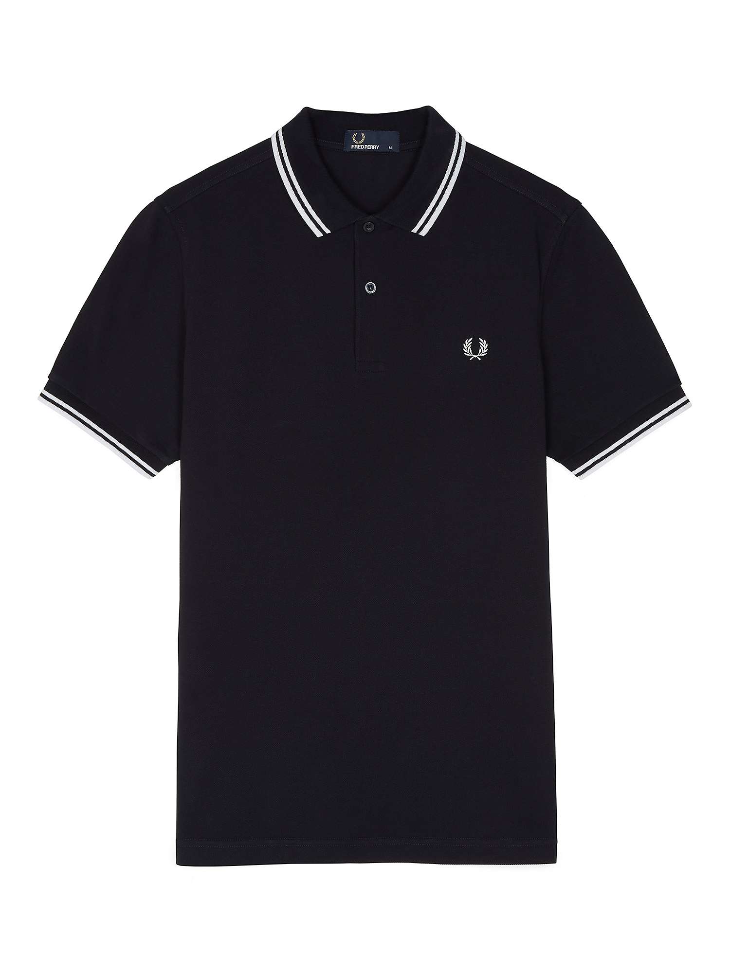 Fred Perry Twin Tipped Regular Fit Polo Shirt, Navy/White at John Lewis ...