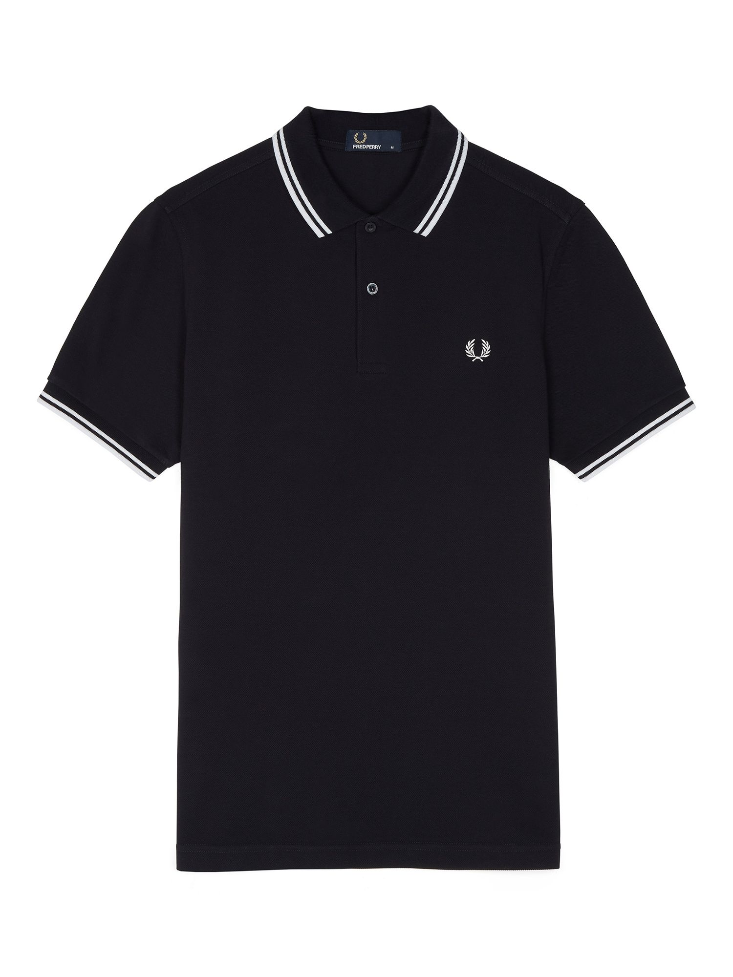 Fred Perry Twin Tipped Regular Fit Polo Shirt, Navy/White, S