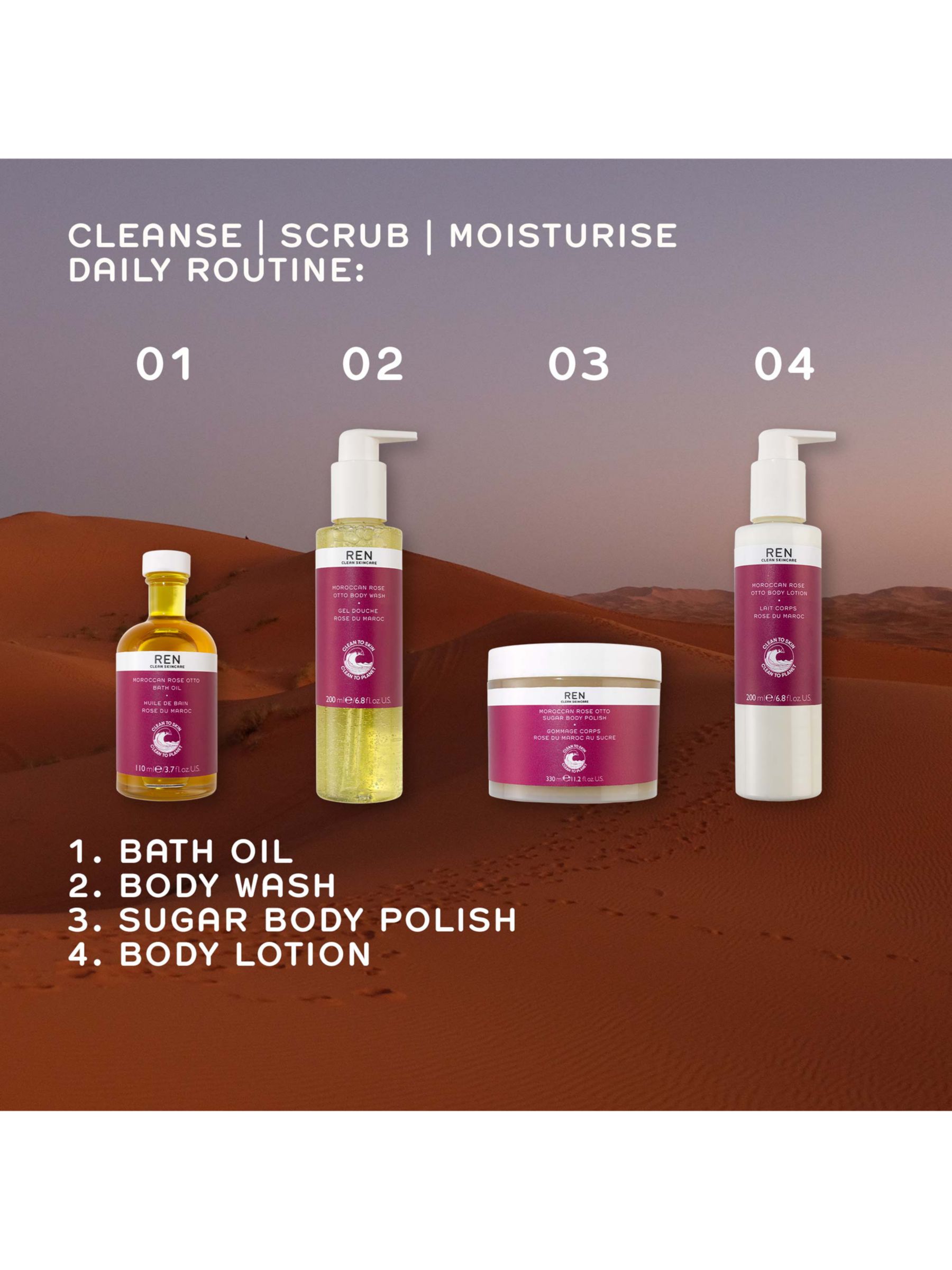 REN Clean Skincare Moroccan Rose Otto Sugar Body Polish, 330ml
