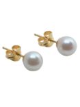 A B Davis Cultured Small White Pearl Stud Earrings