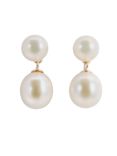 A B Davis 9ct Gold Freshwater Pearl Drop Earrings, White