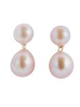 A B Davis 9ct Gold Freshwater Pearl Drop Earrings, Pink