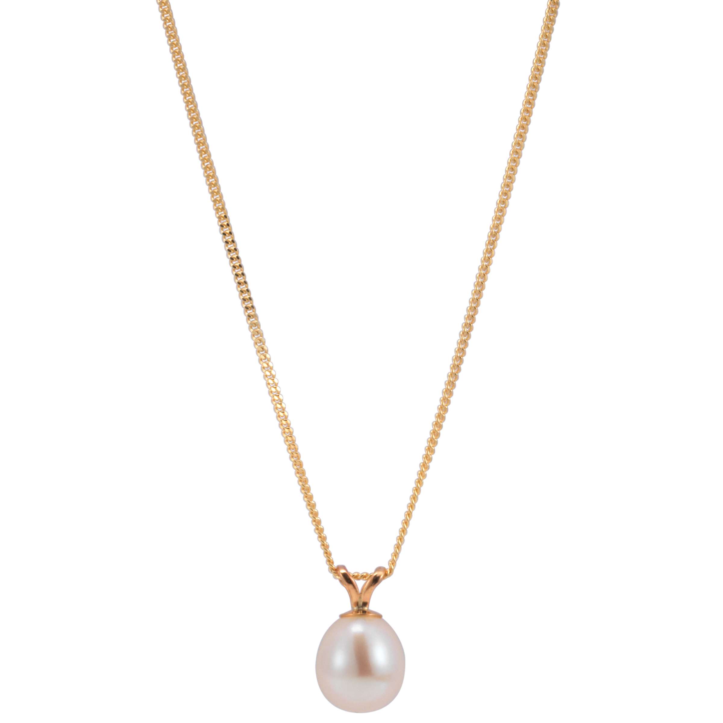Buy A B Davis Freshwater Pearl Pendant Necklace, Gold/White Online at johnlewis.com